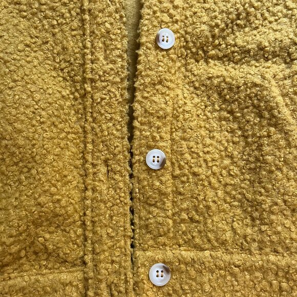 *Madewell* Mustard Yellow Bouclé Bomber | Yellow Teddy Jacket | XXS | Oversized - Picture 12 of 15